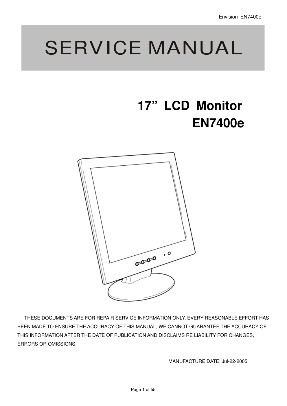 AOC envison EN7400E液晶显示器维修手册-0 AOC envison EN7400E液晶显示器维修手册-0