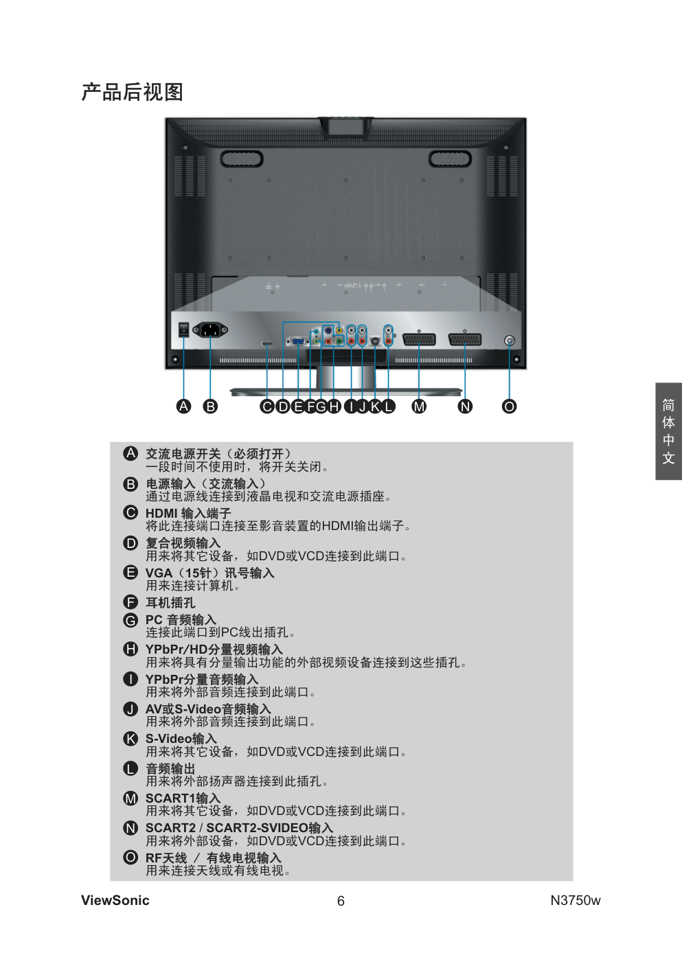 优派N3750w液晶彩电使用说明书-7