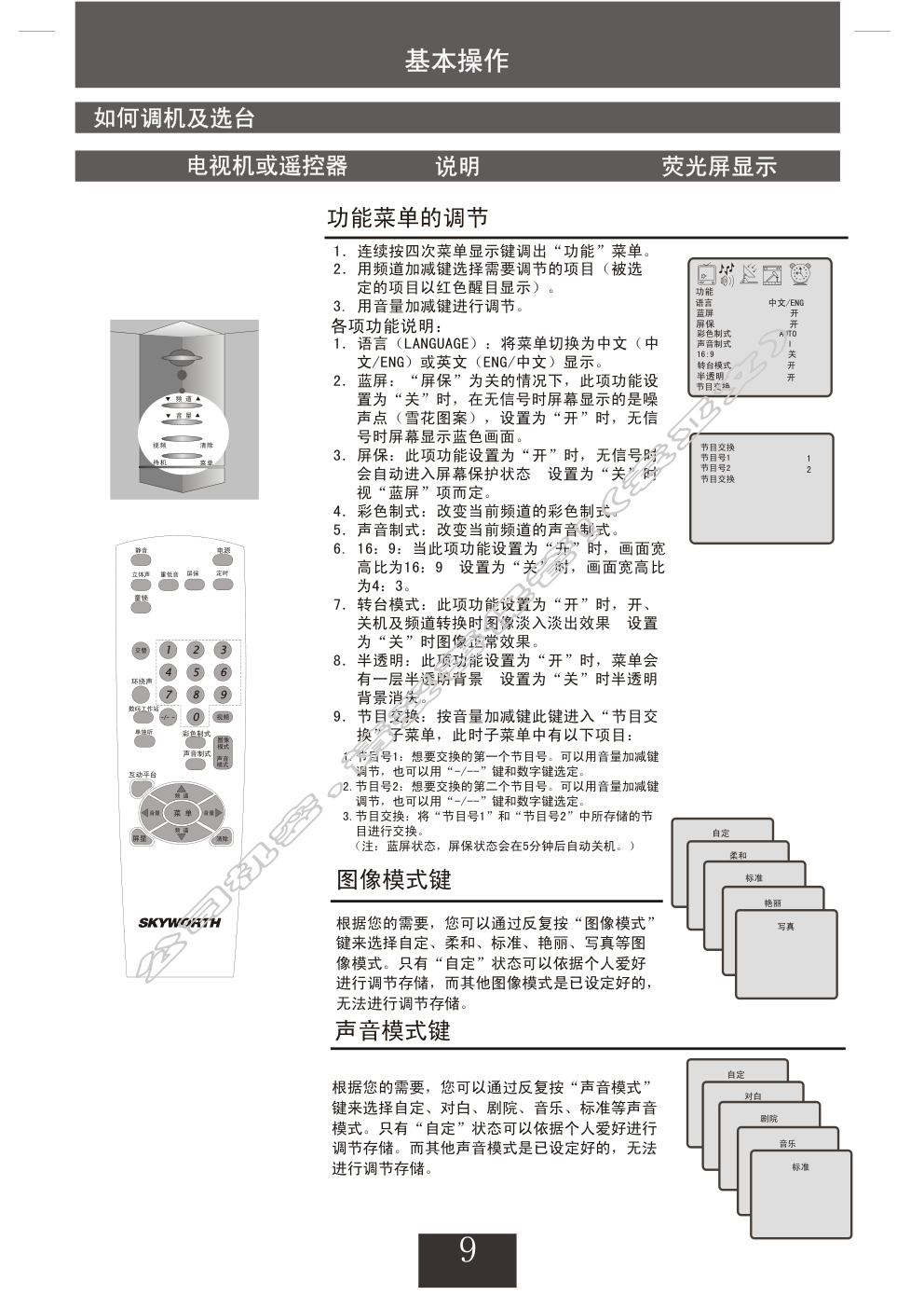 创维25NP9000(5P30机芯)彩电使用说明书-9 创维25NP9000(5P30机芯)彩电使用说明书-9