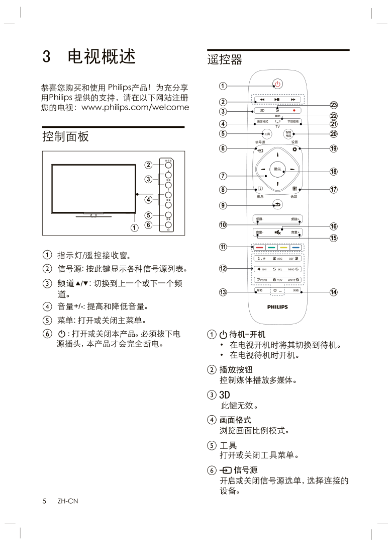 飞利浦49PFL3445T3液晶彩电使用说明书-5 飞利浦49PFL3445T3液晶彩电使用说明书-5