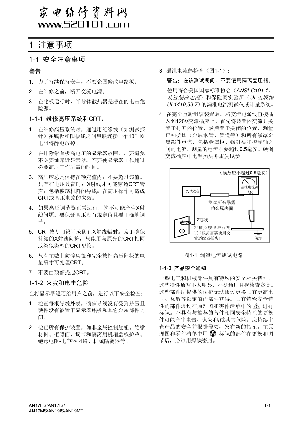 三星AN19MS显示器维修手册和原理图-2 三星AN19MS显示器维修手册和原理图-2