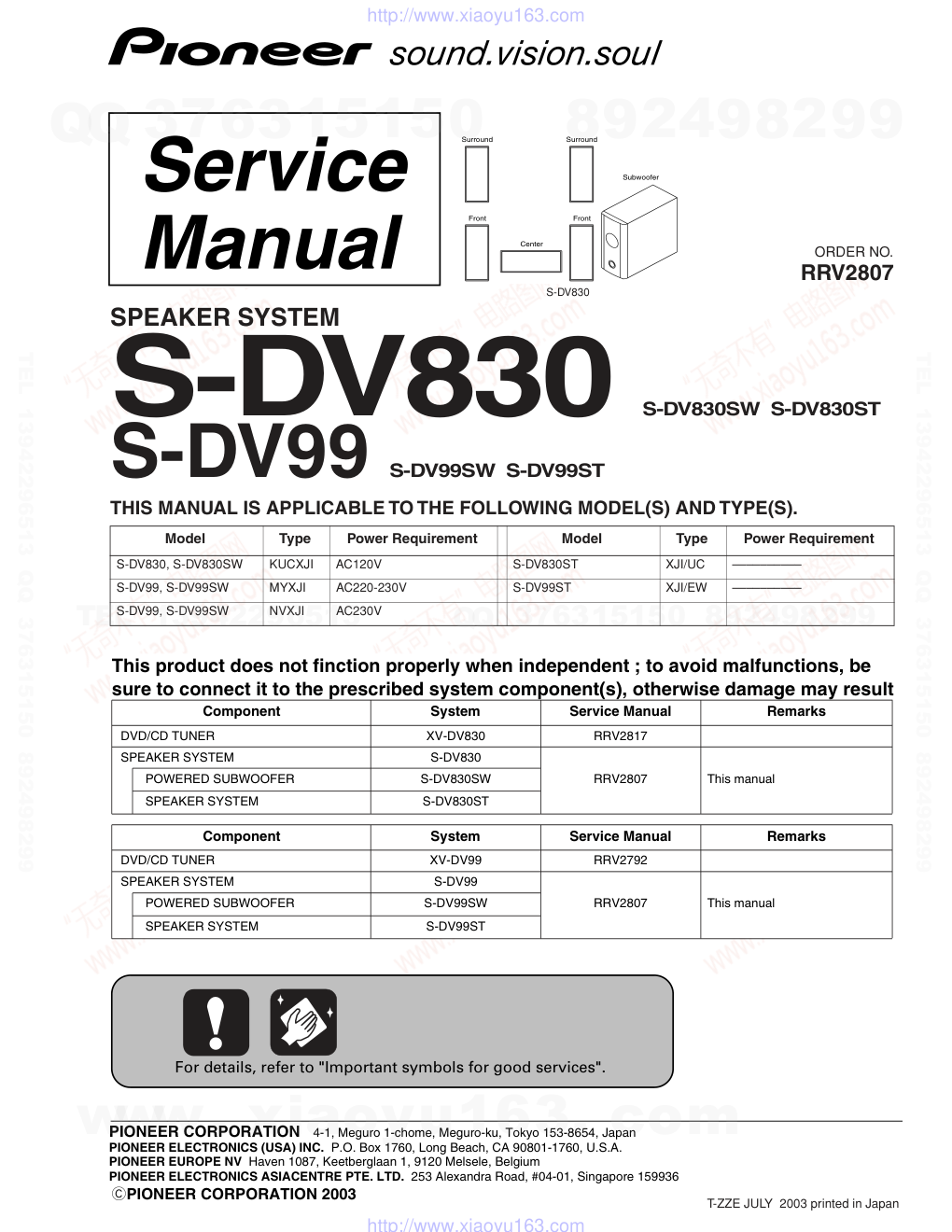 先锋PIONEER S-DV830电路图-0