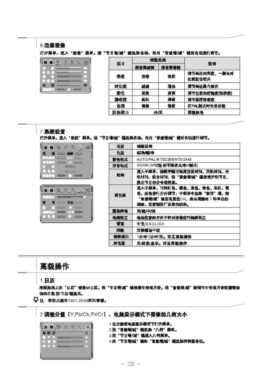 TCL王牌HD29V08SP彩电使用说明书-8 TCL王牌HD29V08SP彩电使用说明书-8