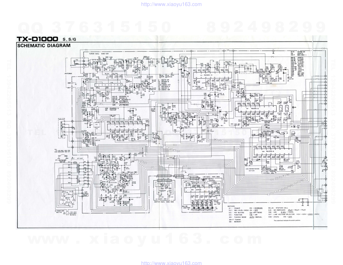 先锋PIONEER TX-D1000电路图-0