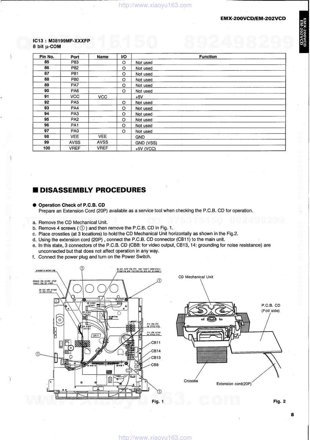 雅马哈YAMAHA EM-202 VCD音响电路原理图-8 雅马哈YAMAHA EM-202 VCD音响电路原理图-8