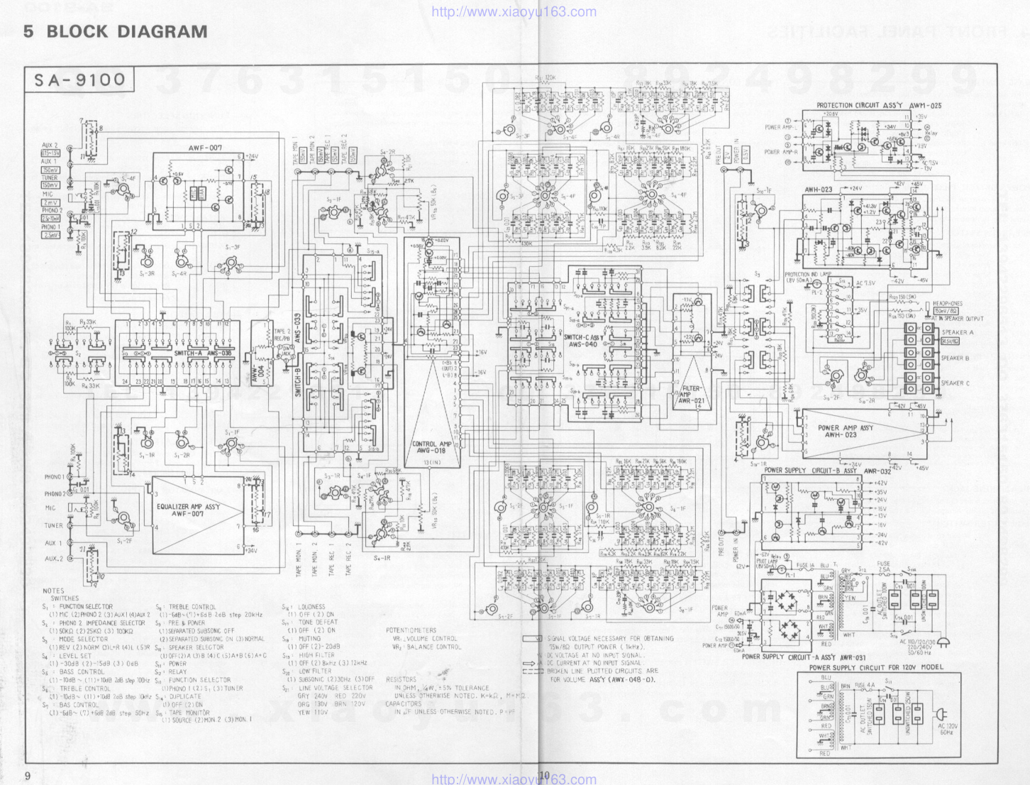 先锋PIONEER SA-9100音响电路图-6