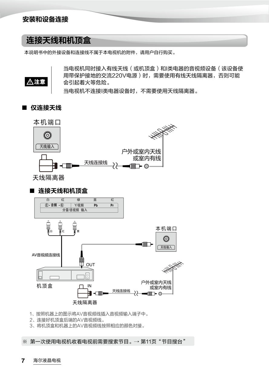 海尔LE43AL88R51液晶彩电使用说明书-7 海尔LE43AL88R51液晶彩电使用说明书-7