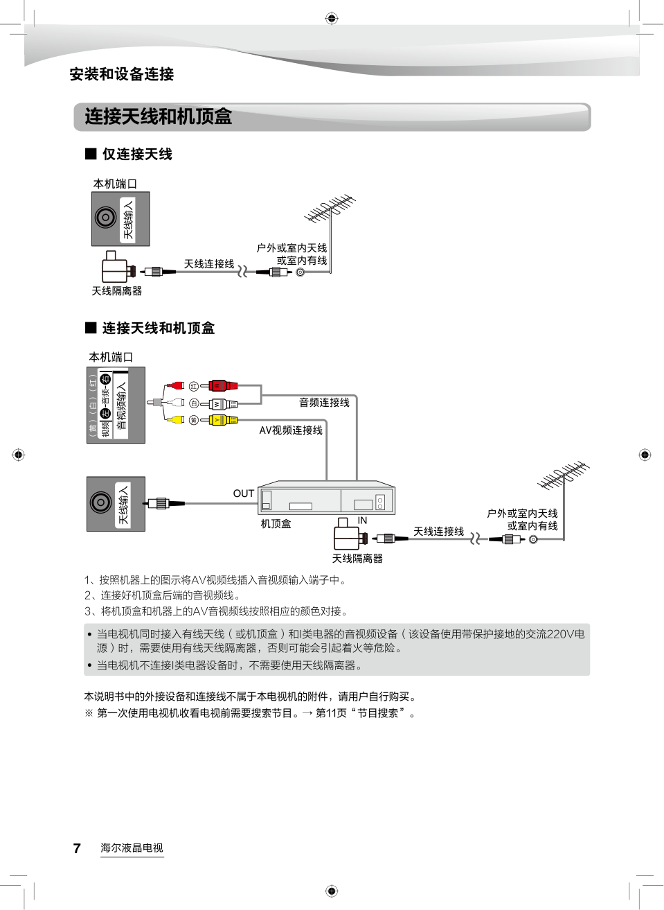 海尔LE48A7000液晶彩电使用说明书-7 海尔LE48A7000液晶彩电使用说明书-7
