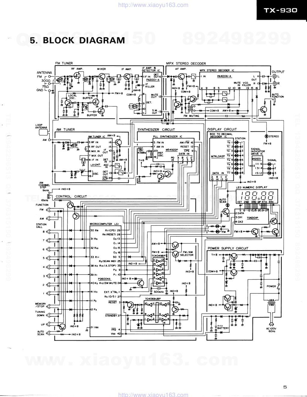 先锋PIONEER TX-930电路图-4 先锋PIONEER TX-930电路图-4