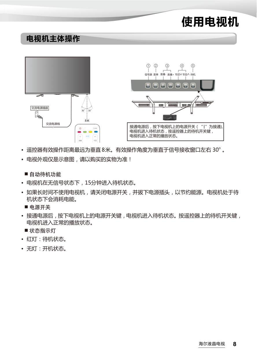 海尔LS42K5500液晶彩电使用说明书-8 海尔LS42K5500液晶彩电使用说明书-8