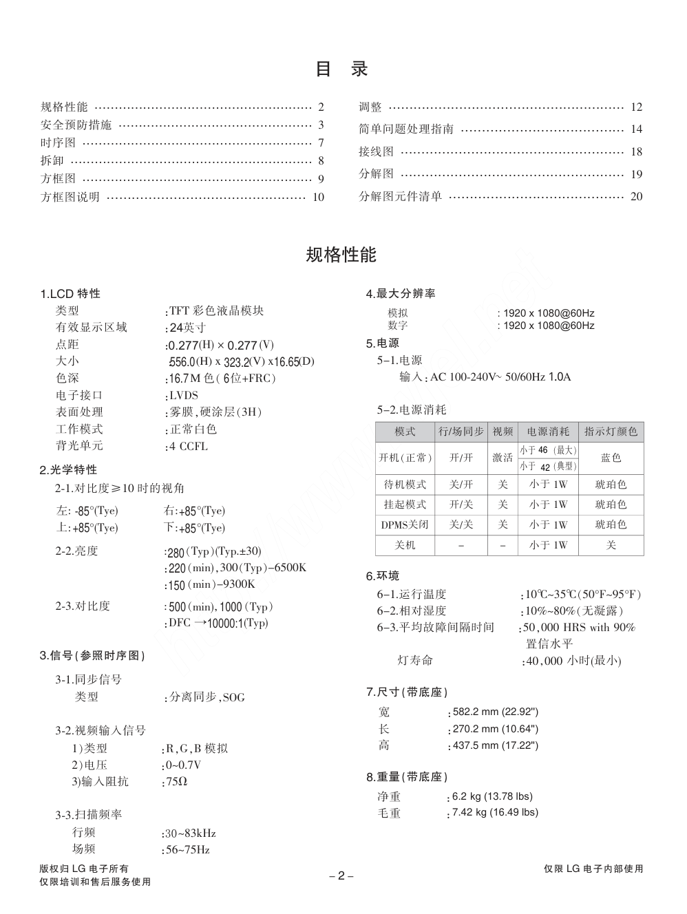 LG W2442PA液晶显示器维修手册和图纸-2