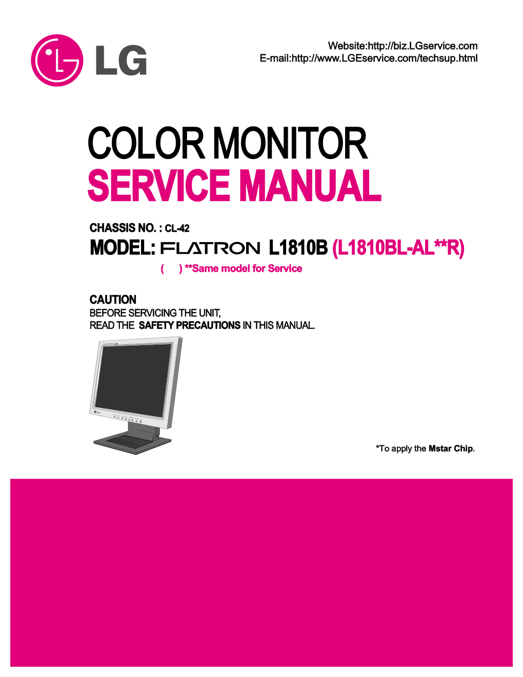 LG L1810B液晶显示器维修手册-0