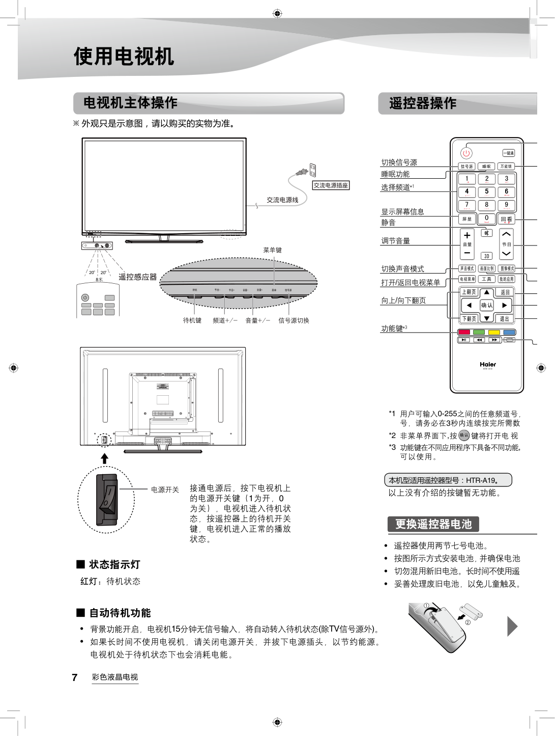 海尔LE40B3000液晶彩电使用说明书-7 海尔LE40B3000液晶彩电使用说明书-7