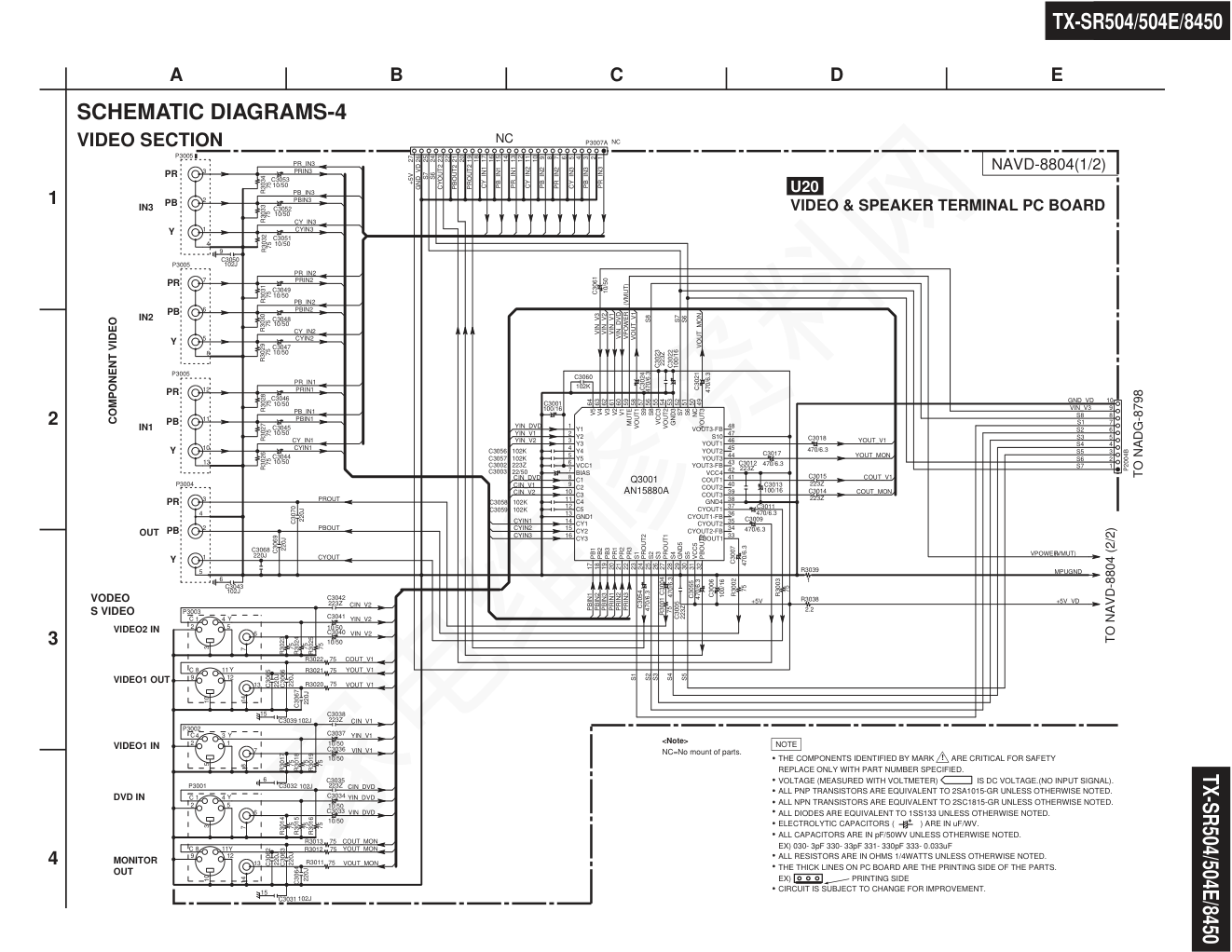 安桥ONKYO TX-SR504功放图纸-3 安桥ONKYO TX-SR504功放图纸-3