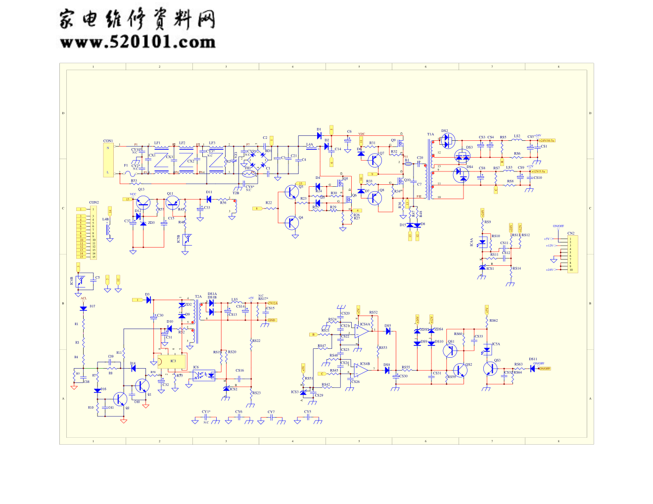 海尔平板电视JSK3350-050A电源板电路图-0