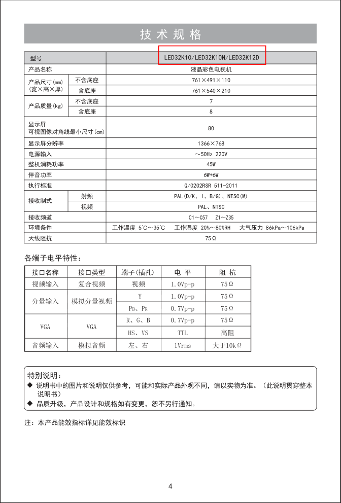 海信LED32K12D液晶彩电使用说明书-4