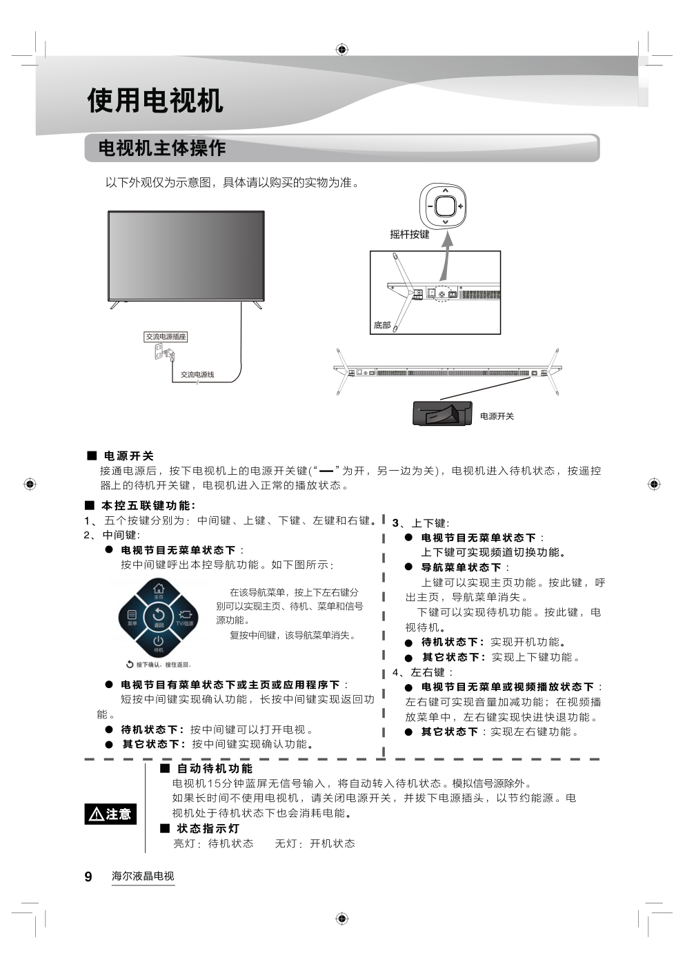 海尔LS49AL88A72液晶彩电使用说明书-9 海尔LS49AL88A72液晶彩电使用说明书-9