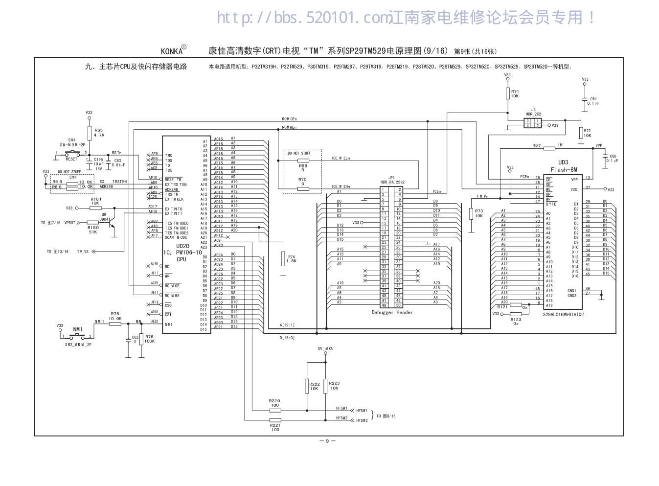 康佳彩电P28TM529电路原理图-8 康佳彩电P28TM529电路原理图-8