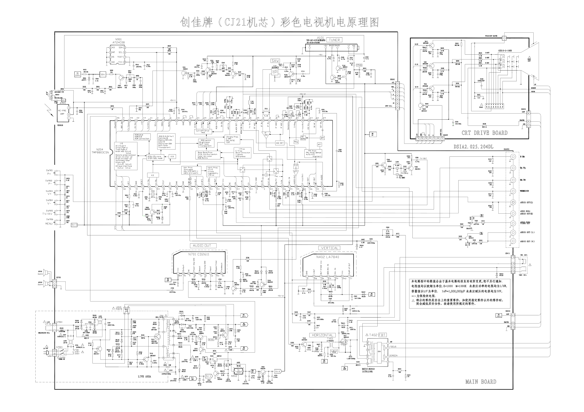 创佳64C2(TMP8803CSN机芯)彩电原理图-0
