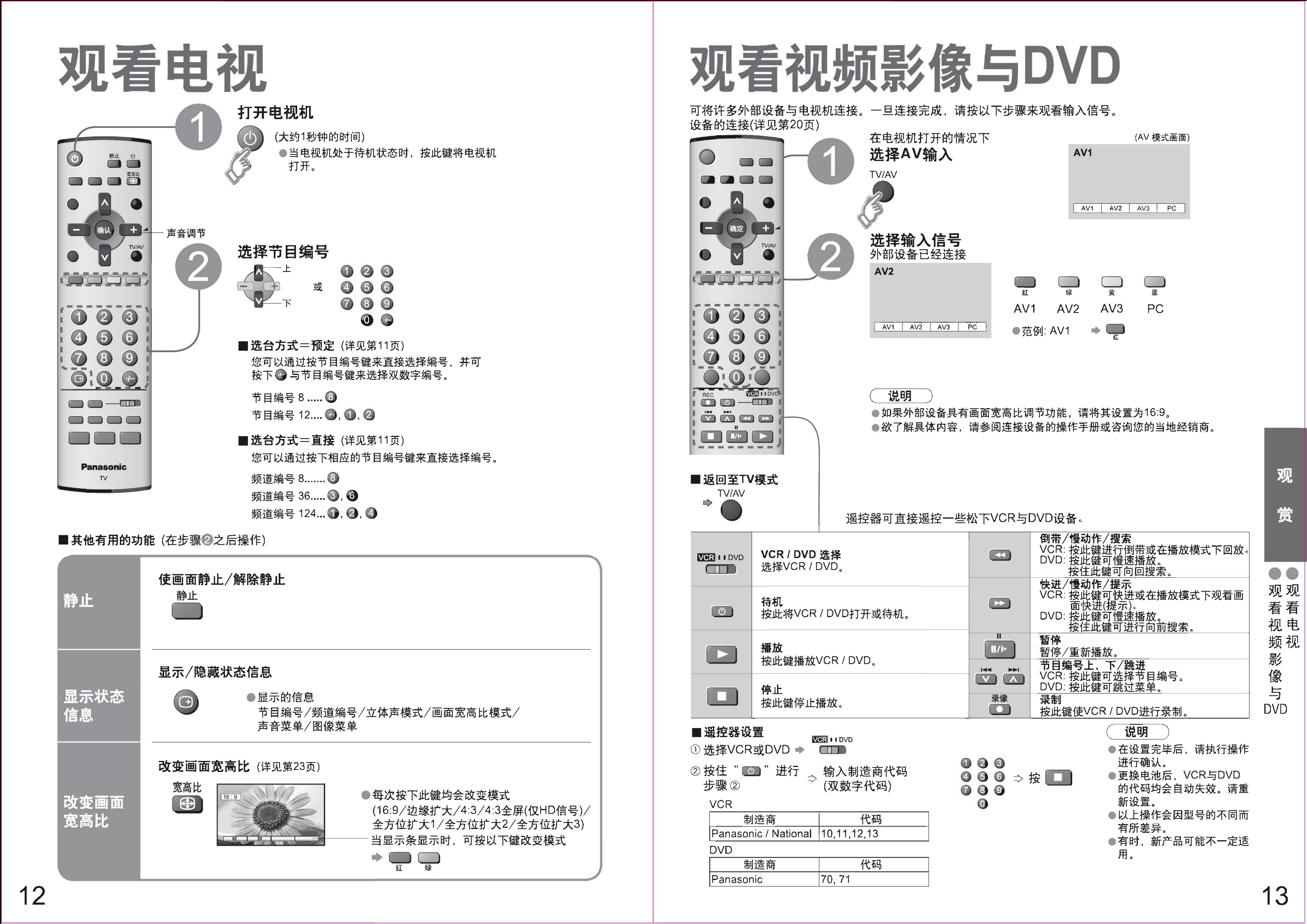 TH-42PA7C等离子电视和液晶电视使用说明书-6