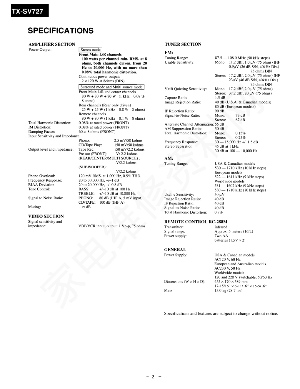 安桥TX-SV727功放图纸-1 安桥TX-SV727功放图纸-1