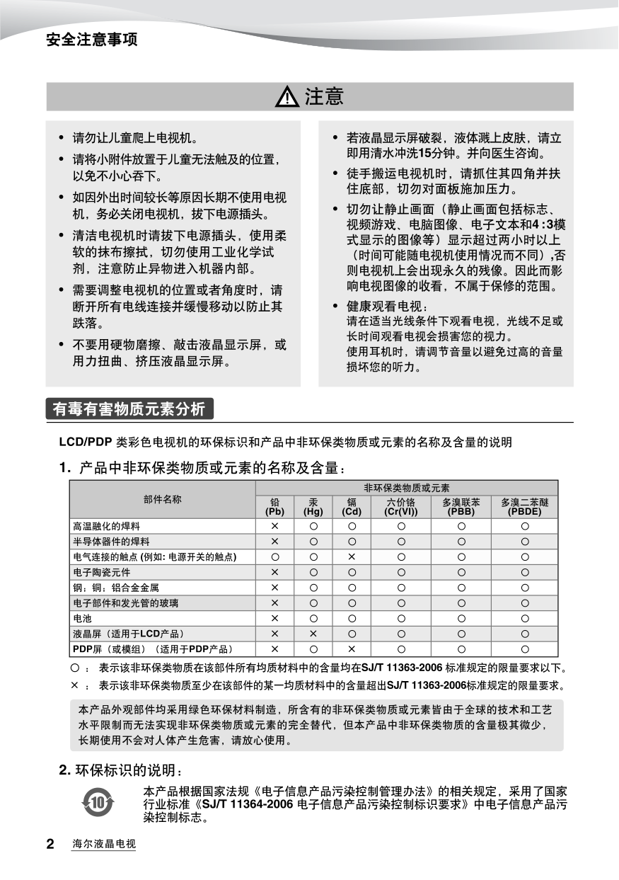 海尔L40F6液晶彩电使用说明书-3 海尔L40F6液晶彩电使用说明书-3