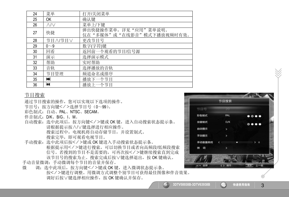 长虹3DTV58938B彩电使用说明书-3 长虹3DTV58938B彩电使用说明书-3