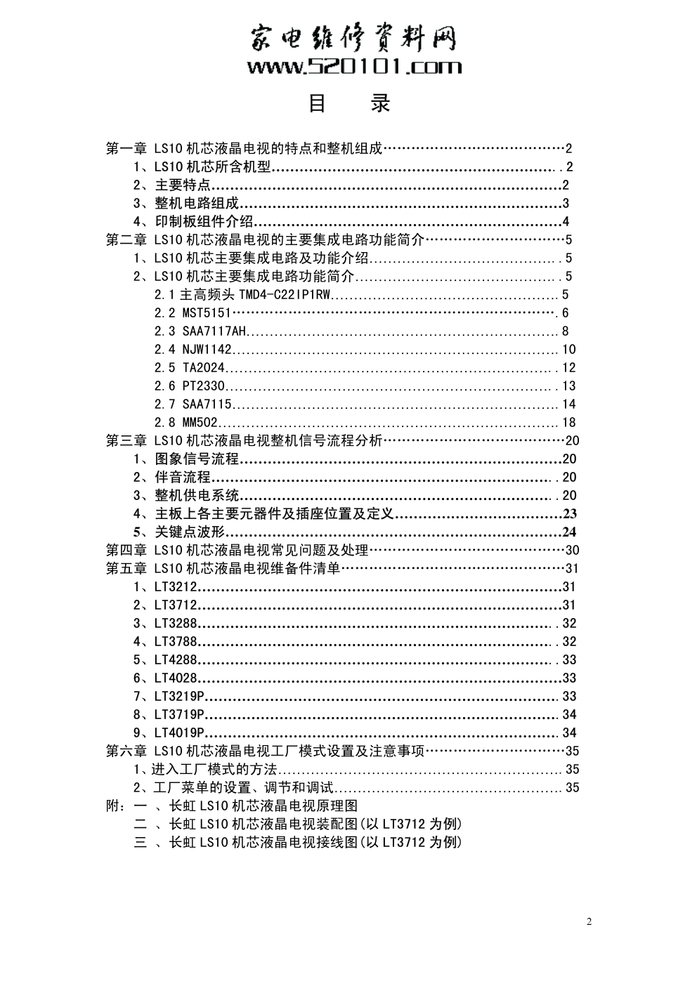 长虹LS10机芯维修培训手册-1 长虹LS10机芯维修培训手册-1