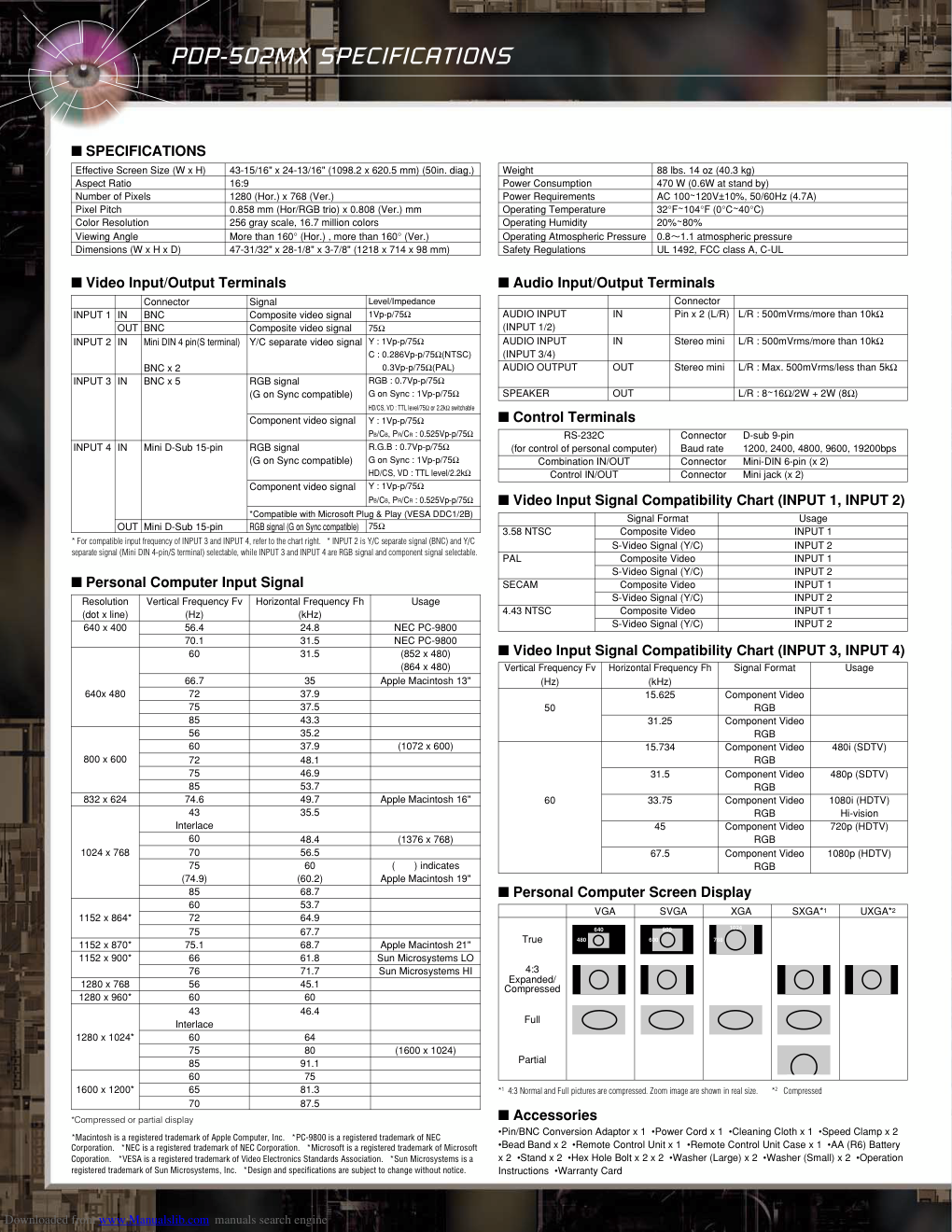 先锋PDP-502MX等离子彩电使用手册-5