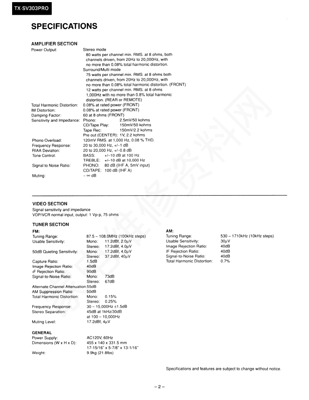 安桥ONKYO ONKYO TX-SV303pro功放图纸-1 安桥ONKYO ONKYO TX-SV303pro功放图纸-1
