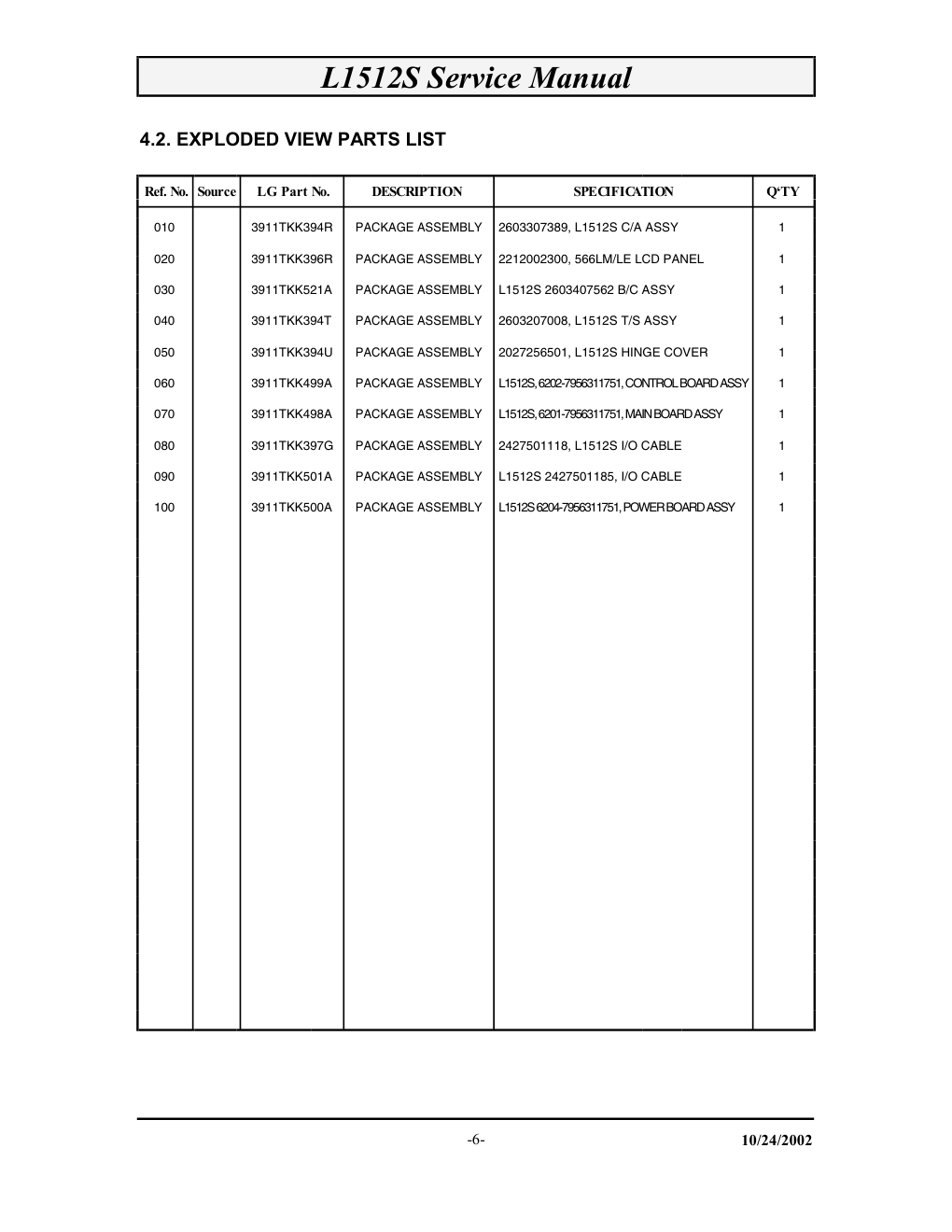 LG L1512S液晶显示器维修手册和图纸-6