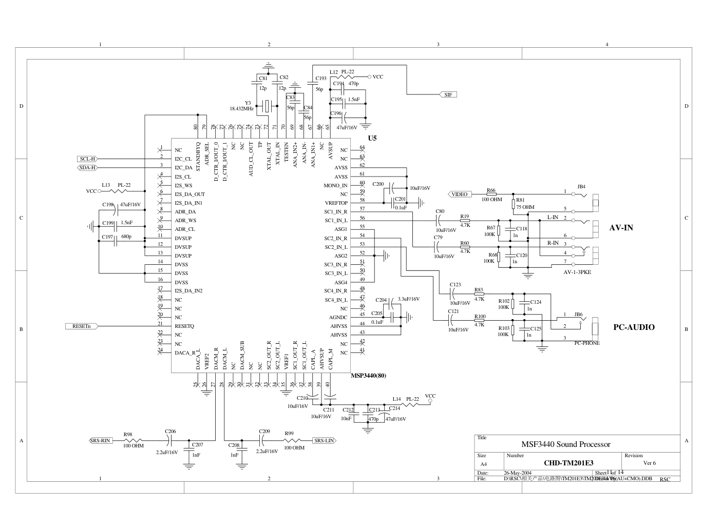 长虹CHD-TM201E3液晶彩电原理图-4 长虹CHD-TM201E3液晶彩电原理图-4