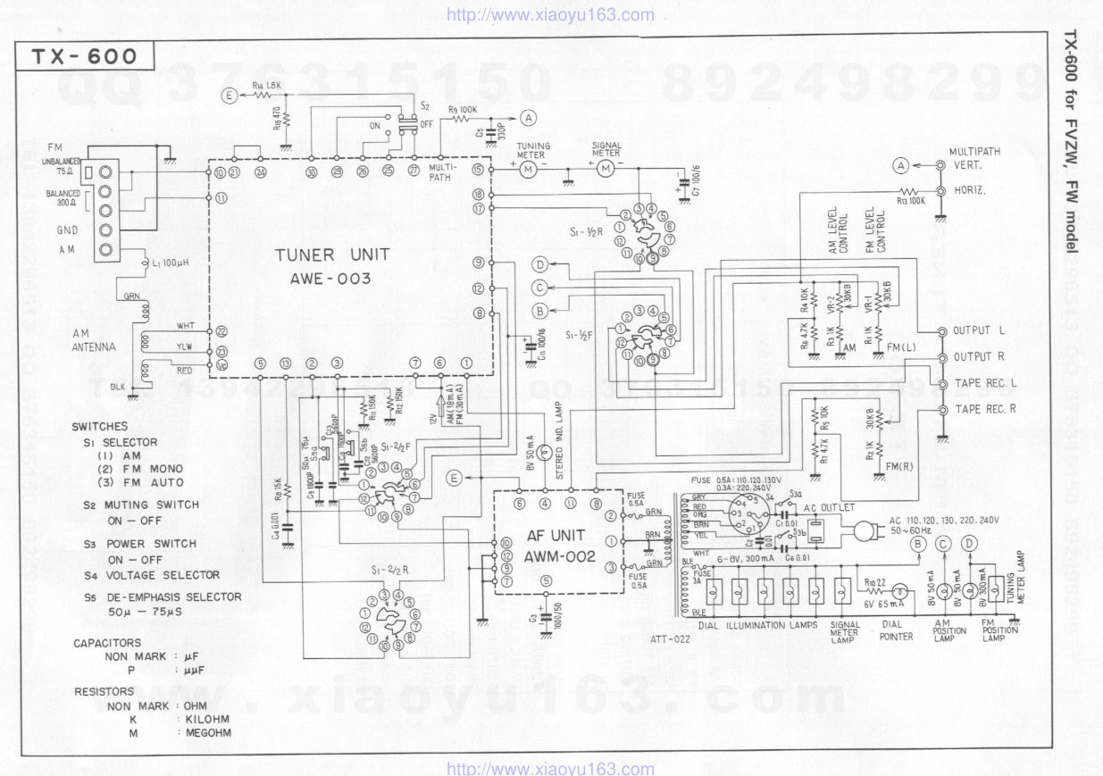 先锋PIONEER TX-600电路图-1