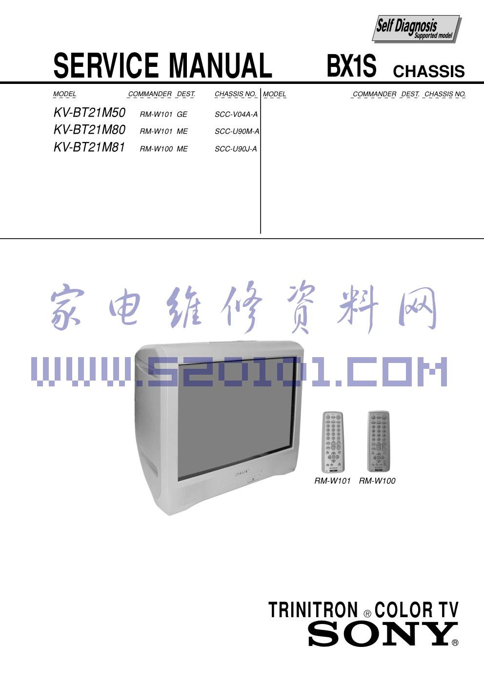 索尼 KV-BT21M50彩电图纸-0 索尼 KV-BT21M50彩电图纸-0
