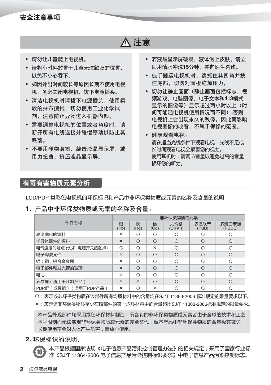 海尔LU37R3A液晶彩电使用说明书-3 海尔LU37R3A液晶彩电使用说明书-3