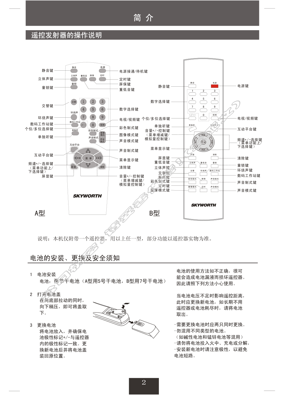 创维29YP9000(5P30机芯)彩电使用说明书-2