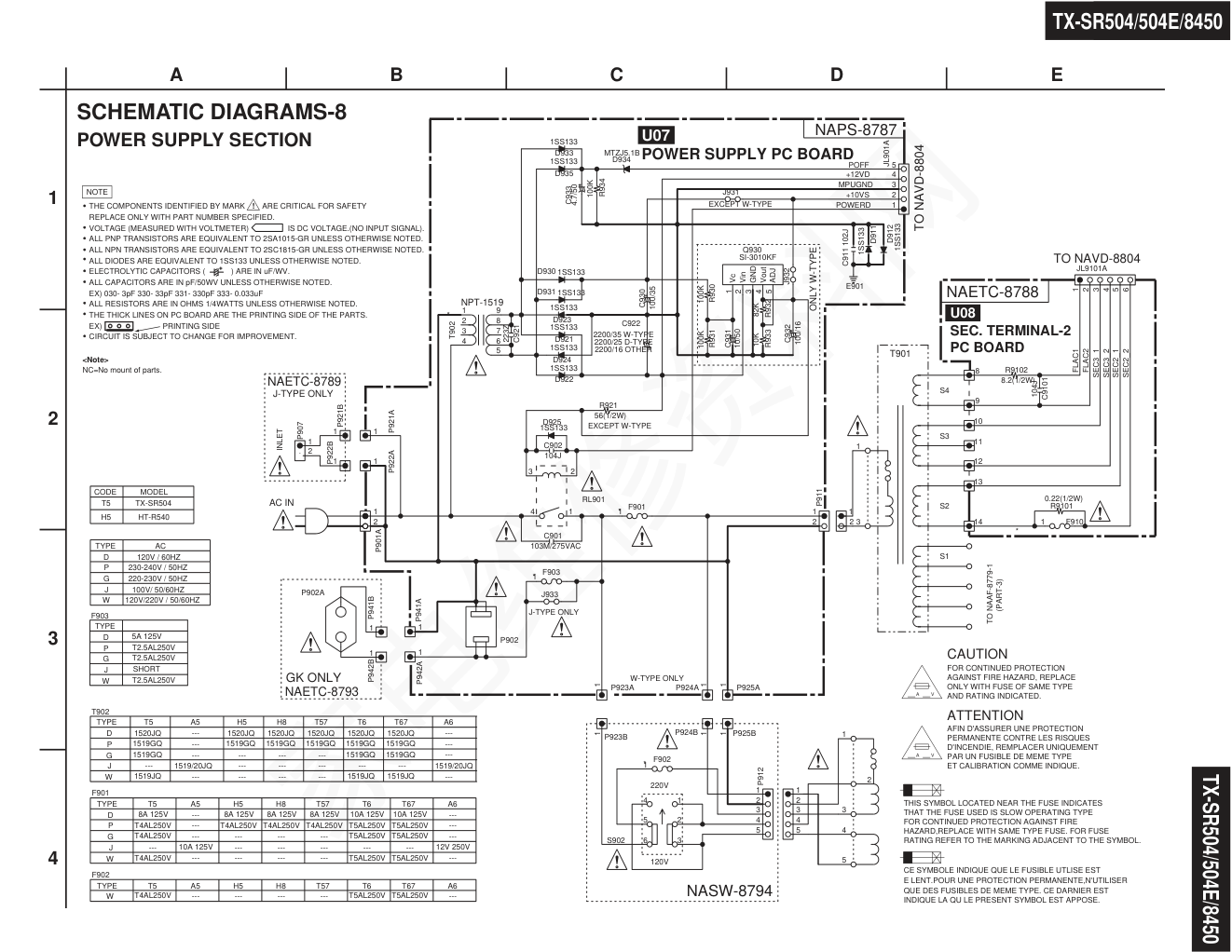 安桥ONKYO TX-SR504功放图纸-7 安桥ONKYO TX-SR504功放图纸-7