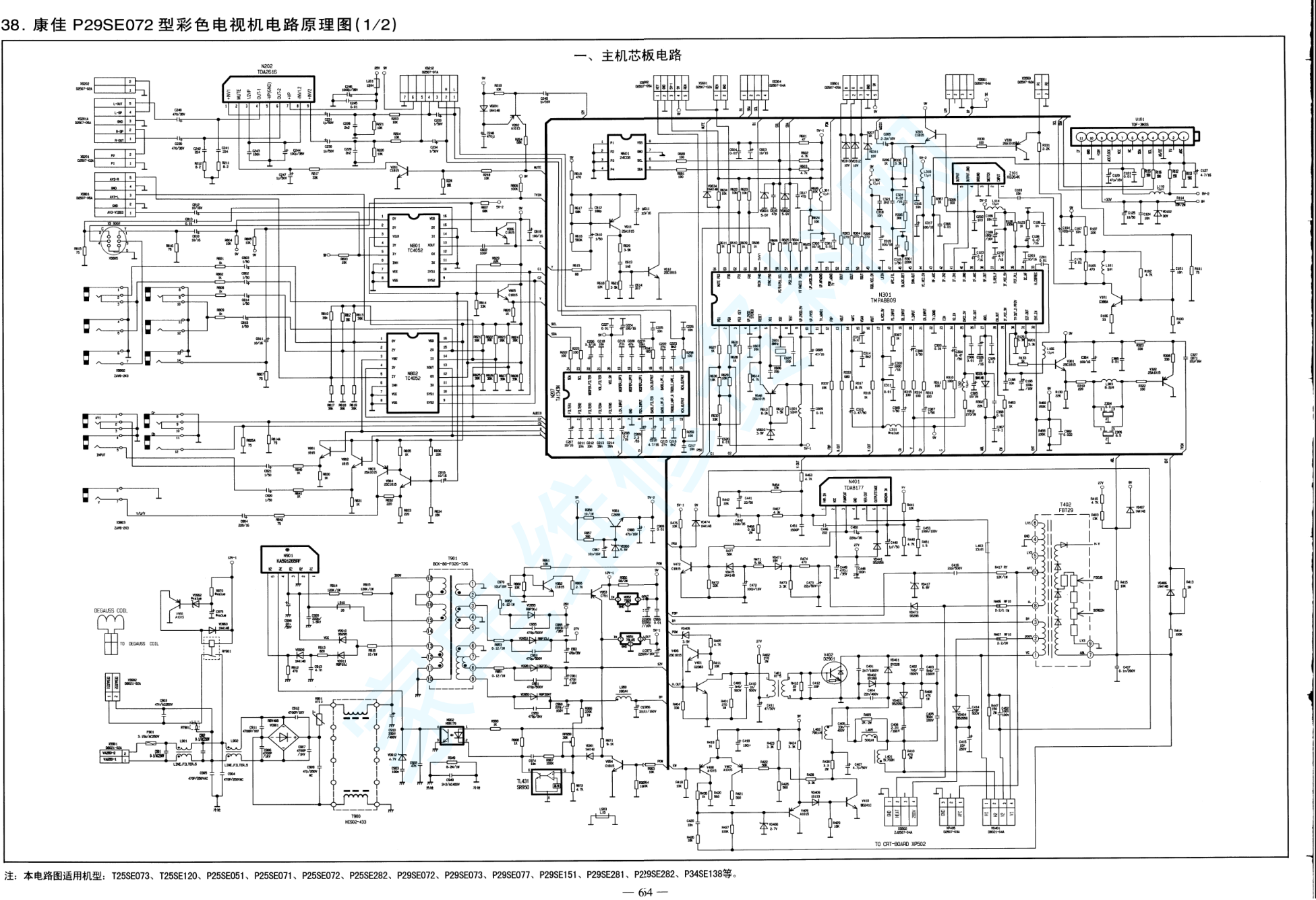 康佳彩电P25SE282电路图-0 康佳彩电P25SE282电路图-0