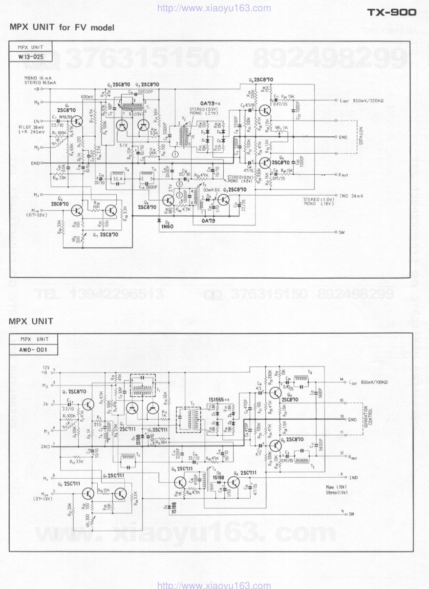 先锋PIONEER TX-900电路图-4