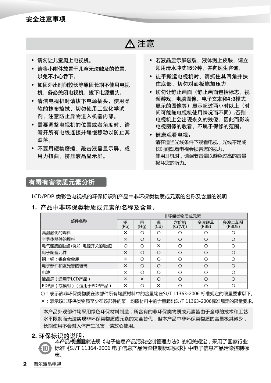 海尔LE24A50液晶彩电使用说明书-3 海尔LE24A50液晶彩电使用说明书-3