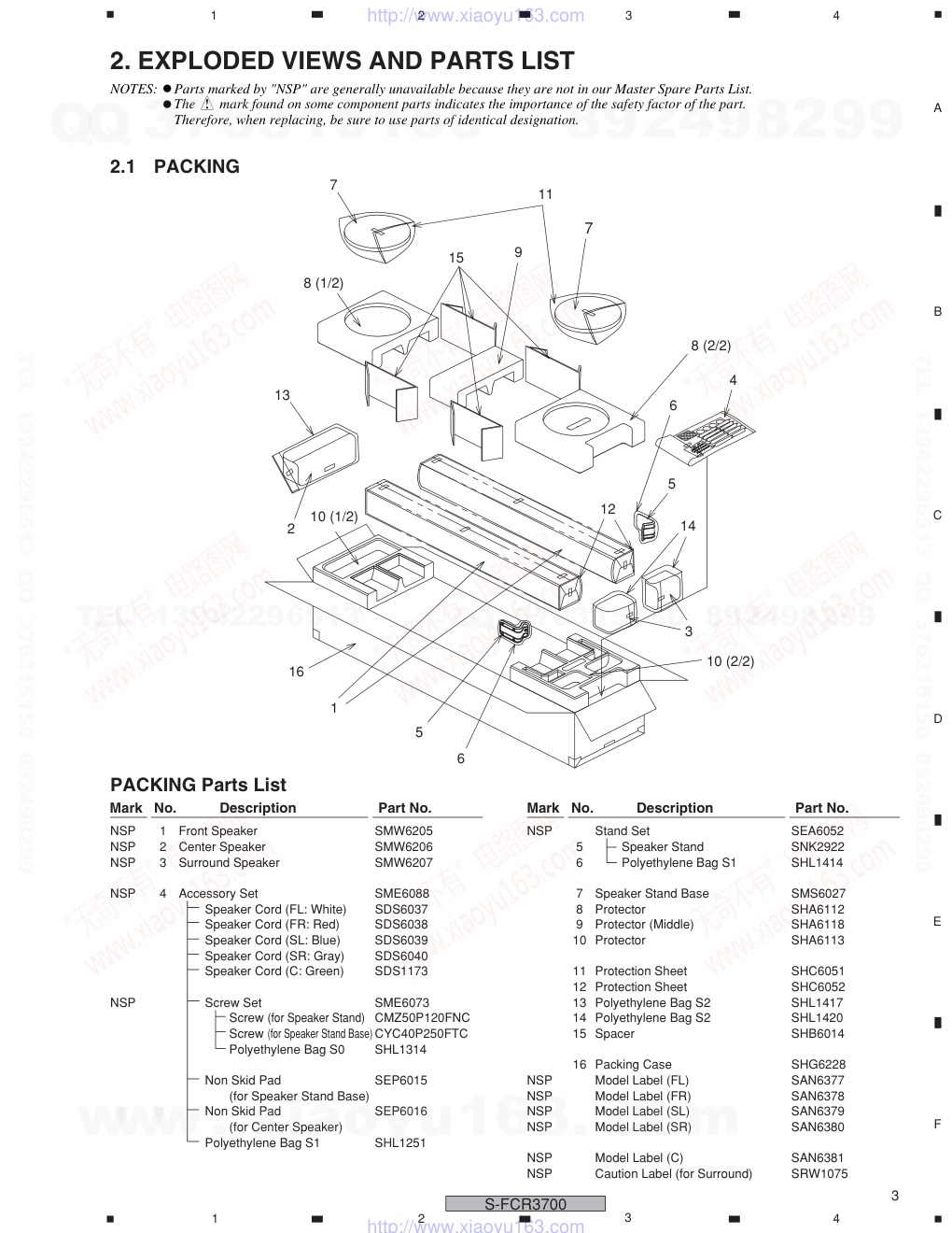 先锋PIONEER S-FCR3700XTWUC电路图-2 先锋PIONEER S-FCR3700XTWUC电路图-2