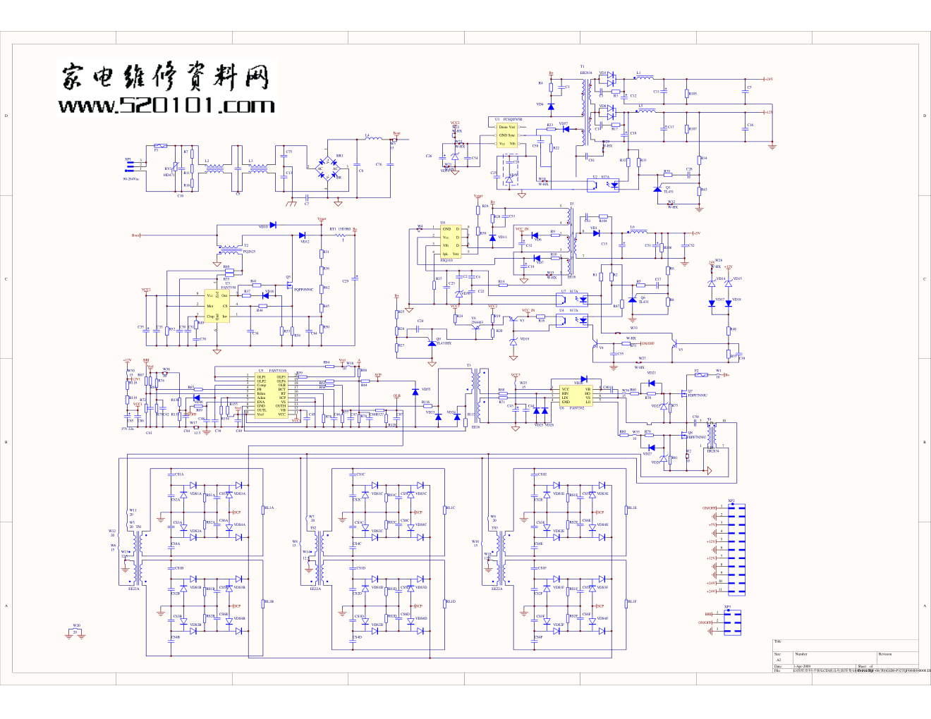创维32L01HM液晶168P-P32TQF-0010电源背光板电路原理图-0 创维32L01HM液晶168P-P32TQF-0010电源背光板电路原理图-0