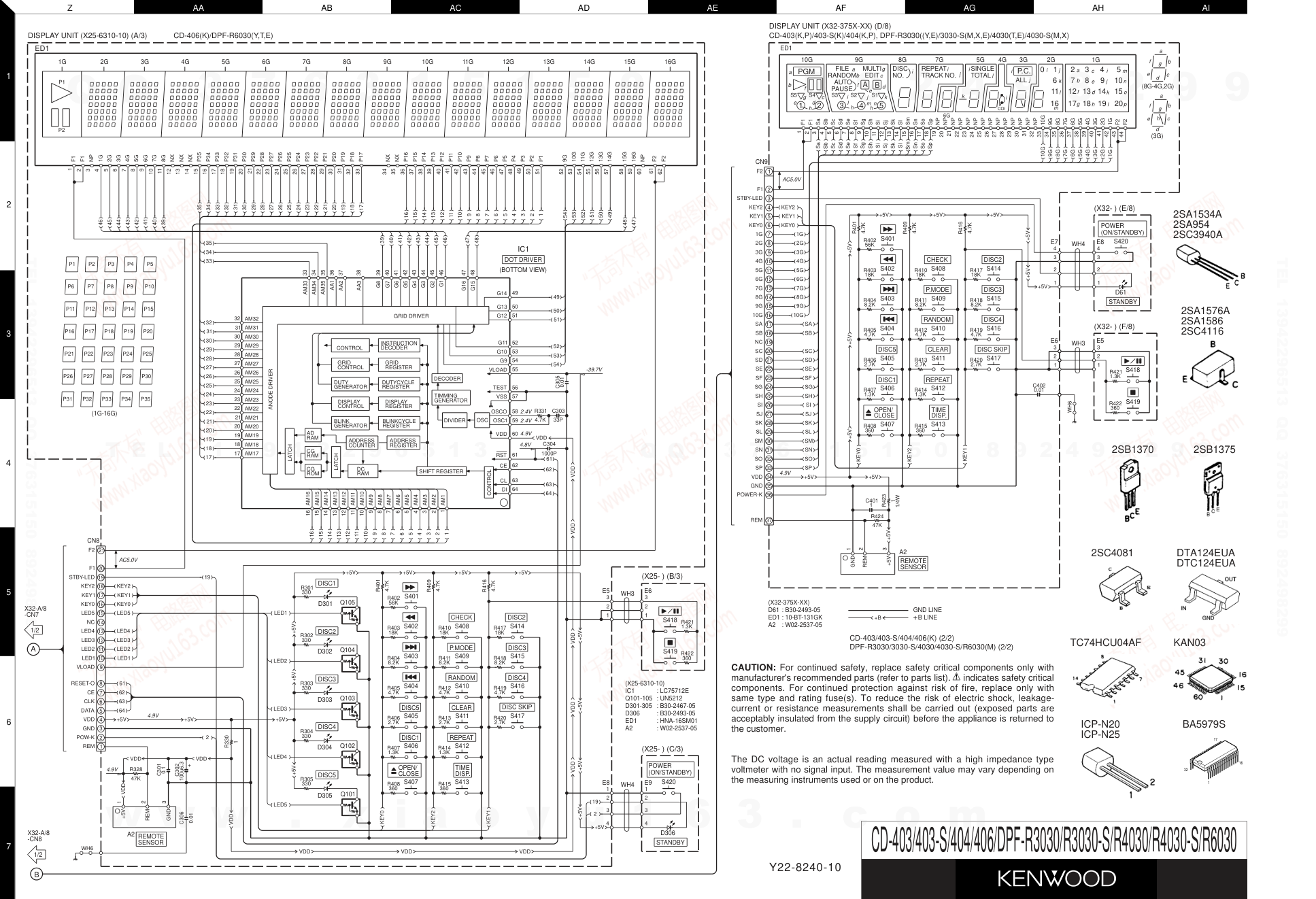 建伍KENWOOD CD-403 CD播放机电路图-9 建伍KENWOOD CD-403 CD播放机电路图-9