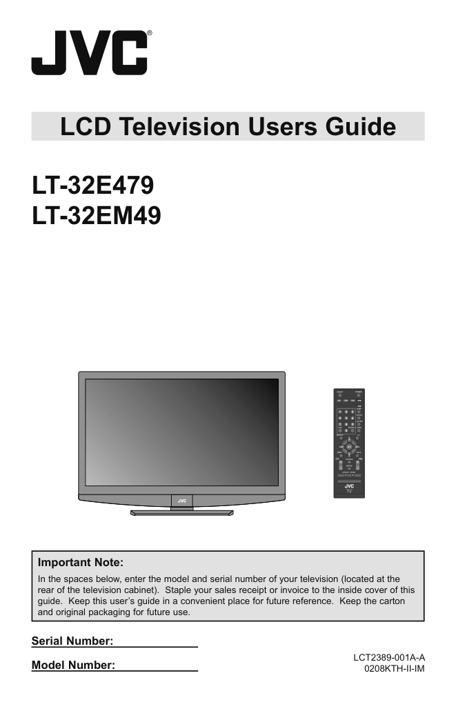 JVC胜利LT-32E479液晶平板电视使用手册-0