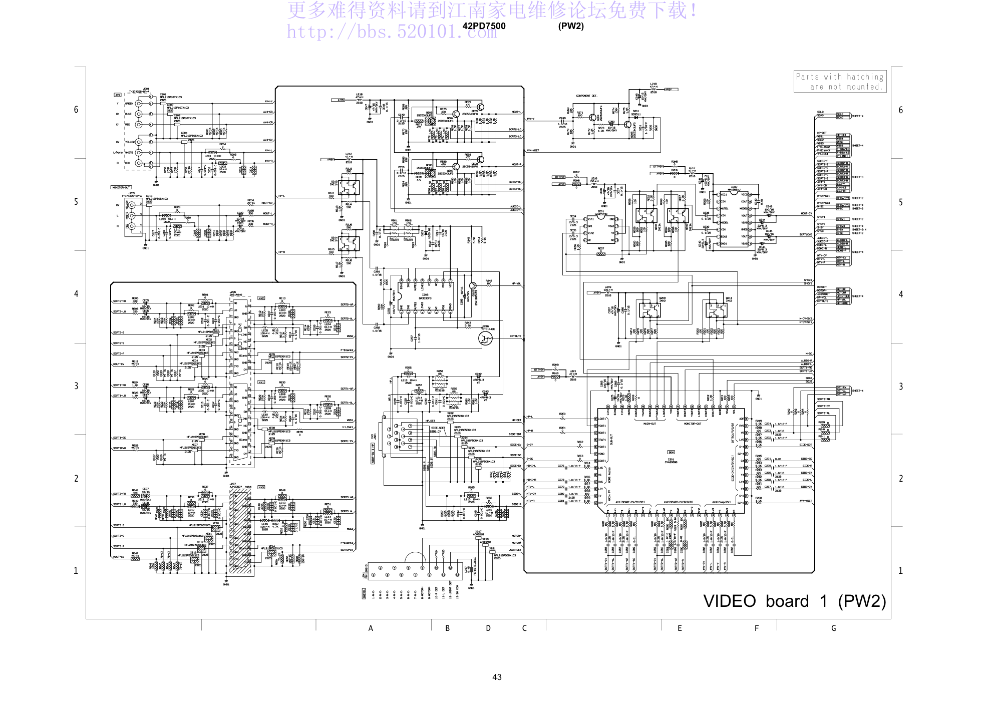 日立42PD7500A背投电视电路原理图-1