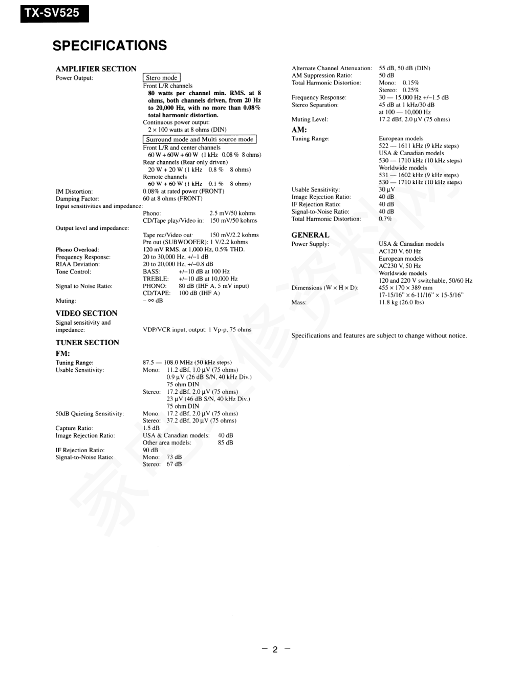 安桥TX-SV525功放图纸-1 安桥TX-SV525功放图纸-1