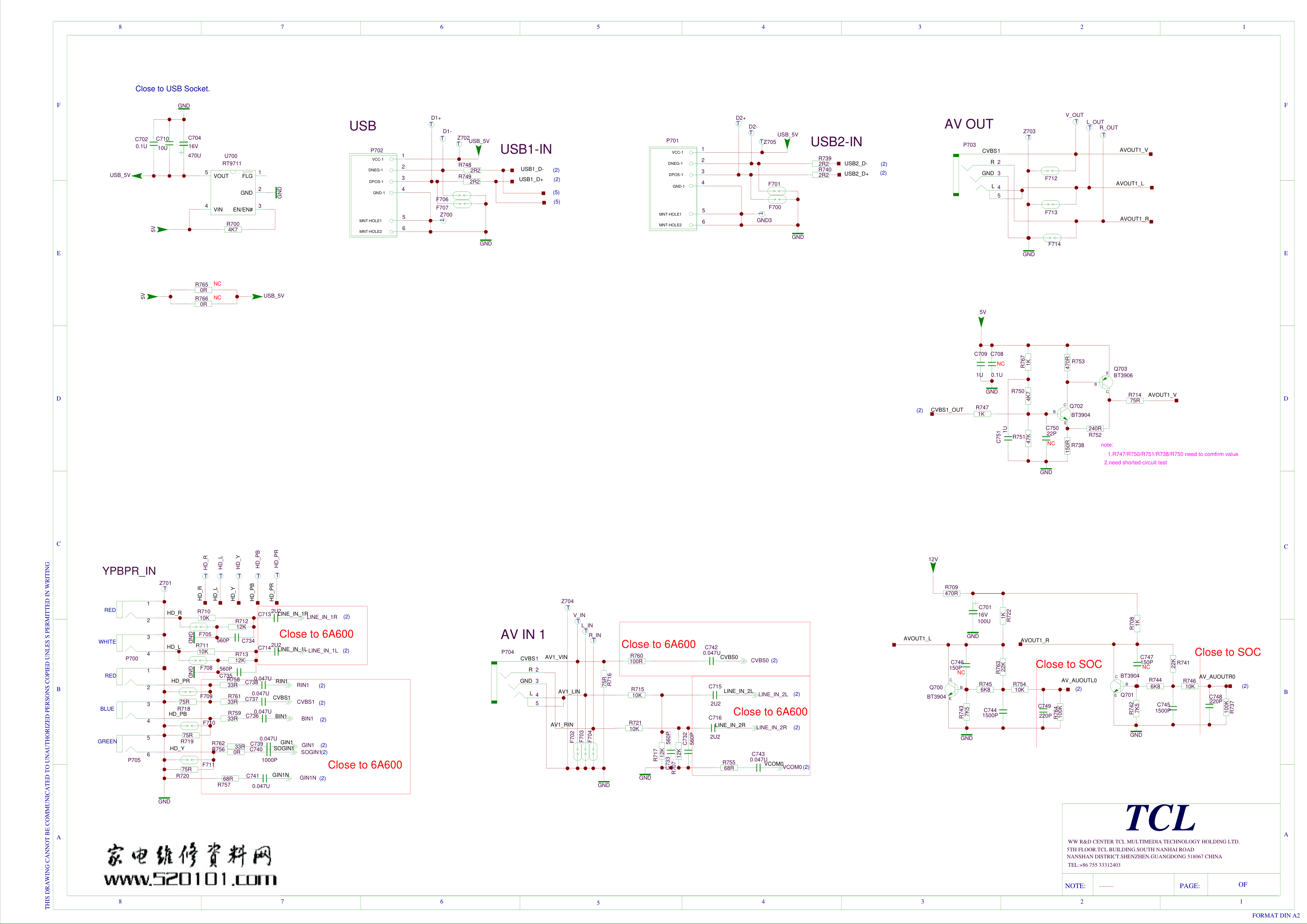 TCL L32F3510AN-3D液晶电视（MS600机芯）主板电路图-6