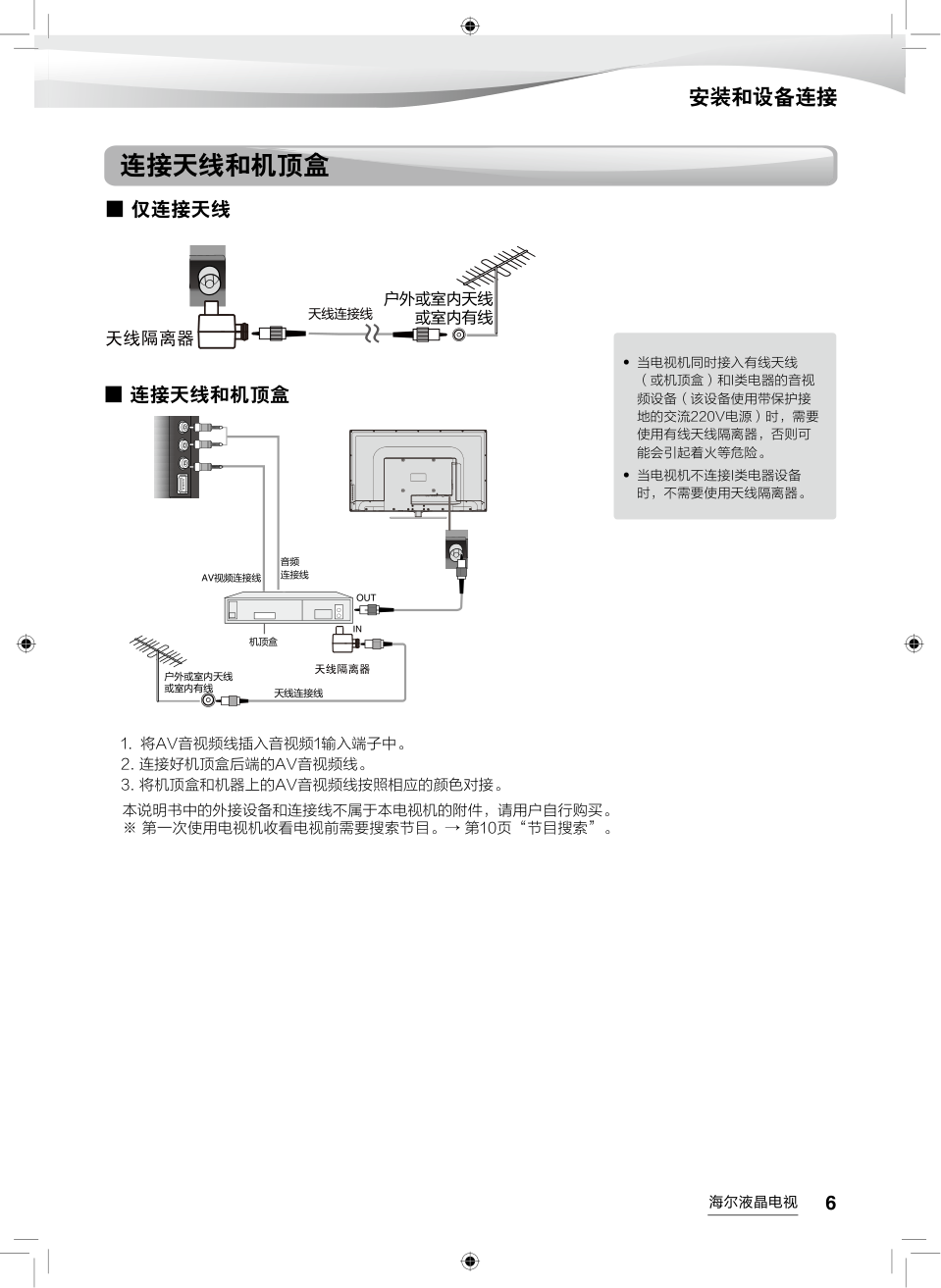 海尔55A5液晶彩电使用说明书-6
