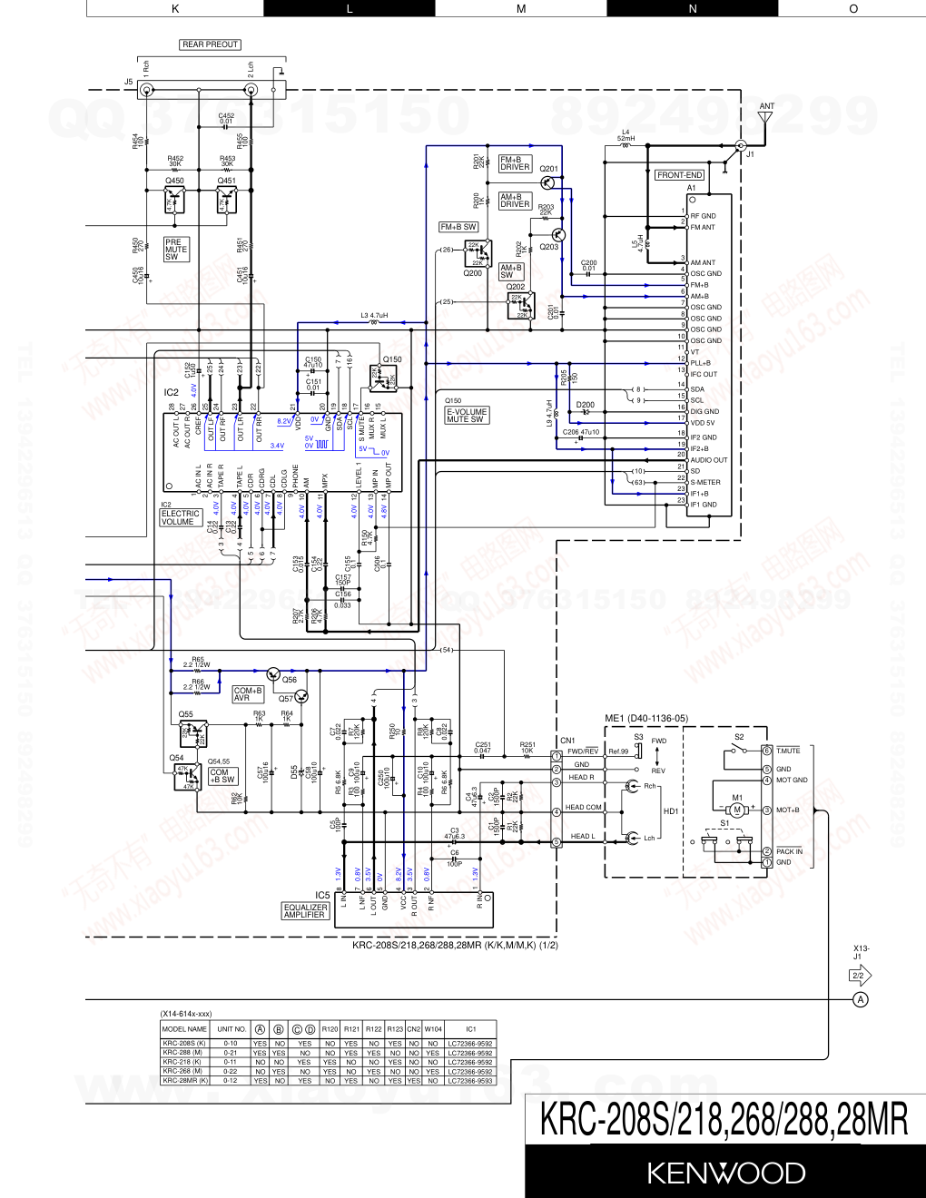 建伍KENWOOD KRC-218 CD影碟播放机电路图-9 建伍KENWOOD KRC-218 CD影碟播放机电路图-9