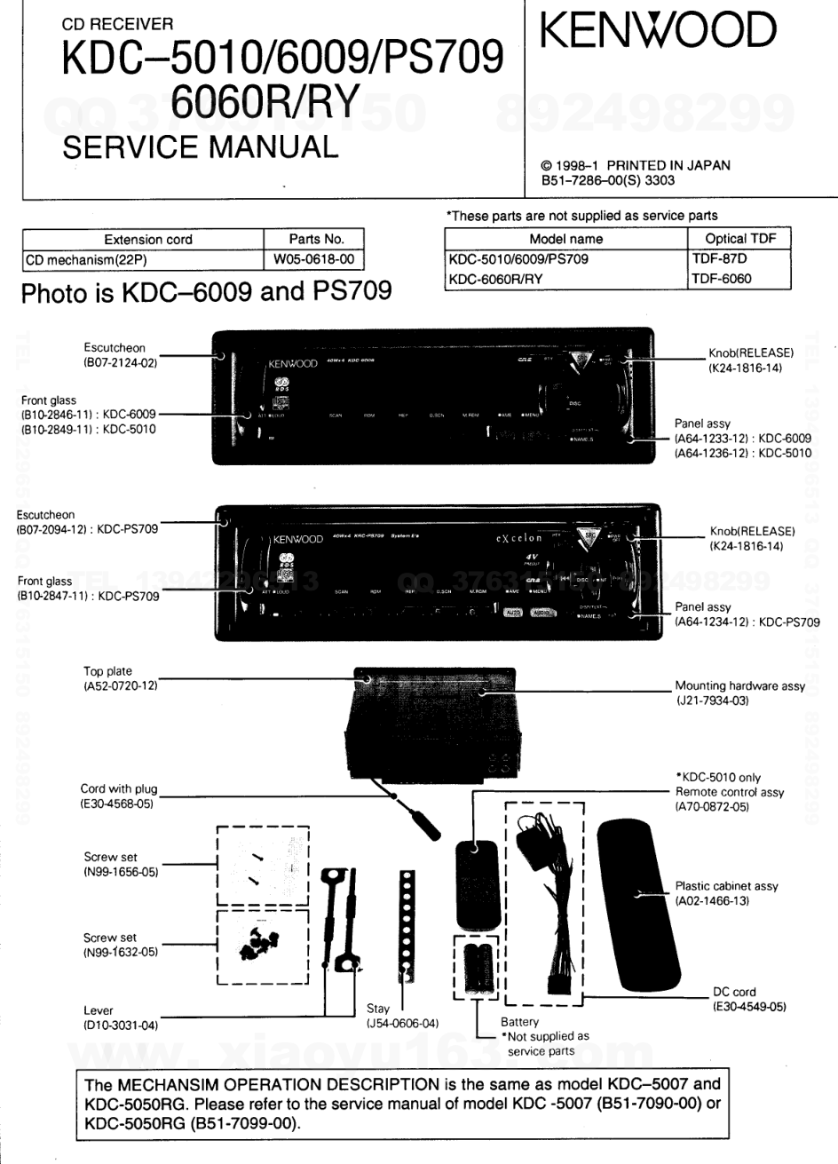 建伍KENWOOD KDC-6060RY CD播放器电路图-0 建伍KENWOOD KDC-6060RY CD播放器电路图-0